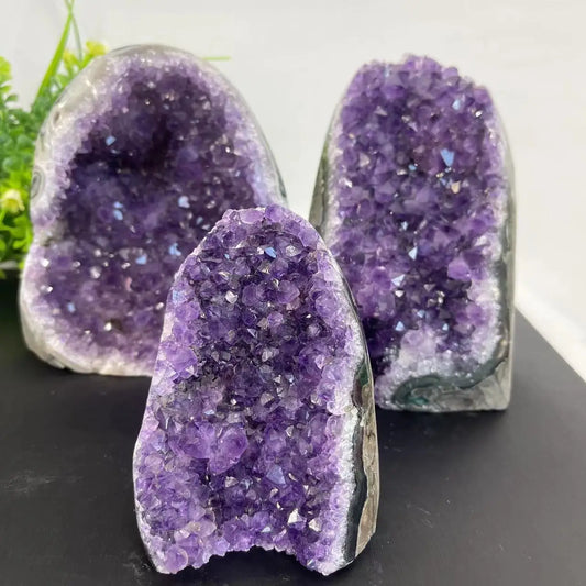 Natural Amethyst Crystal Cluster – Raw Quartz Geode from Uruguay for Spiritual Décor & Reiki Healing